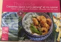 Mängden socker i Crevettes Sauce Curry Penang et Riz Cuisiné