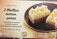 Mängden socker i 2 Moelleux Marron, Panais. Croustillant au marron, écrasée de marron, purée de panais, abricot haché.