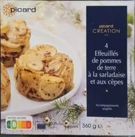 Mängden socker i 4 Effeuillés de pommes de terre à la sarladaise et aux cèpes