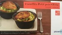Mängden socker i 2 Soufflés Petits Pois- Féta