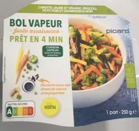 Mängden socker i Bol vapeur - carotte jaune et orange, brocoli, petit pois et champignon noir