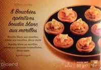 Mängden socker i Bouchées Apéritives Boudin Blanc aux Morilles