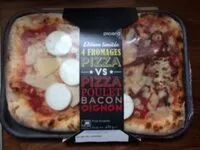 Mängden socker i Pizza 4 frimages vs poulet bacon oignon