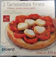 Mängden socker i 2 tartelettes fines chèvre, tomate cerise, pesto