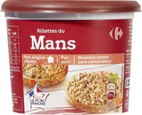 Mängden socker i Rillettes du Mans Pur porc