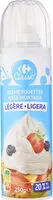 Mängden socker i Crème fouettée légère