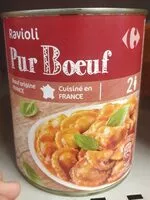 Mängden socker i Ravioli, Pur Bœuf