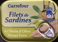 Mängden socker i Filets de Sardines à l'huile d'olive vierge extra