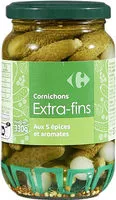 Mängden socker i Cornichons Extra-fins aux 5 épices et aromates