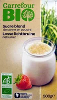Mängden socker i Sucre blond de canne en poudre Bio