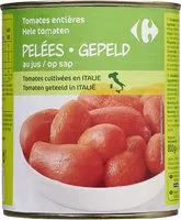Mängden socker i Tomates pelées au jus