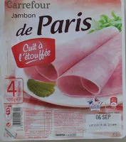 Mängden socker i Jambon de Paris, Cuit à l'étouffée (4 Tranches)