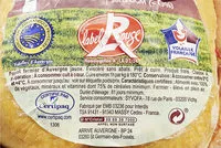 Mängden socker i Poulet entier jaune fermier d'Auvergne