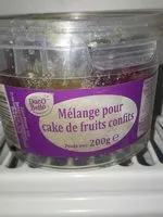 Mängden socker i Mélange pour cake de fruits confits