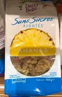 Mängden socker i Ananas sans sucres ajoutés