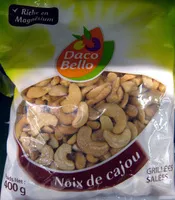 Mängden socker i Noix de cajou grillées salées Daco Bello