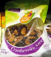 Mängden socker i Cranberries Mix Cranberries, Amandes et Noix de pécan Daco Bello