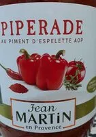 Mängden socker i Piperade au piment d'Espelette AOP