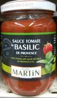 Mängden socker i Sauce Tomate au Basilic de Provence