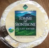 Mängden socker i Tomme de Montagne au lait entier