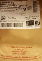 Mängden socker i Farine de blé semi complète type 110
