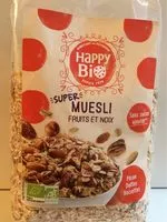 Mängden socker i Super muesli fruits et noix