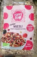 Mängden socker i Super Muesli fruits rouges et chia