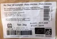 Mängden socker i Riz thaï 1/2 complet-pois chiches - pois cassés