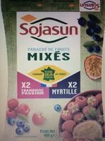 Mängden socker i Panaché de fruits mixés : 2 passion framboise 2 myrtilles