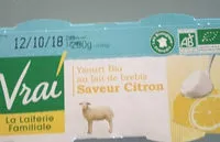Mängden socker i Yaourt lait de brebis saveur citron
