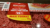 Mängden socker i Steak haché 100% pur bœuf vrac 15% MG