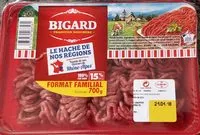 Mängden socker i Haché plein air 15% matiere grasse Bigard barq.700g s/atm