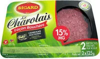 Mängden socker i Steak hache charolais Bigard Pur boeuf 15%mg
