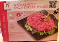Mängden socker i 8 steaks hachés façon bouchère (15 % MG)
