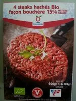 Mängden socker i 4 Steaks Hach?s Bio Surgel?s 15% 400g
