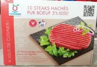 Mängden socker i 10 steaks hachés pur bœuf 5%