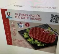 Mängden socker i Steaks haches pur boeuf 10% Mg
