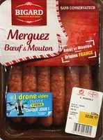 Mängden socker i Merguez 16% mouton 65% bœuf