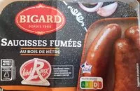 Mängden socker i Saucisses fumées au bois de hêtre