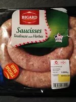 Mängden socker i Saucisses Toulouse aux herbes