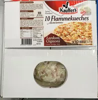 Mängden socker i 10 Flammekueches alsaciennes lardons oignons