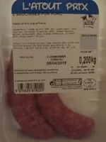 Mängden socker i 2 saucisses pur porc