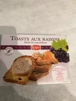 Mängden socker i Toasts Aux Raisins, 200 Grammes, Marque Roger