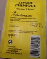 Mängden socker i Levure chimique