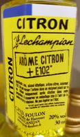 Mängden socker i Arôme Citron + E102