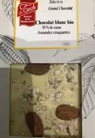 Mängden socker i Chocolat blanc amandes craquantes