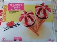 Mängden socker i 6 Cônes Vanille et Fraise Crousty