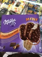 Mängden socker i Glace Milka mini vanille amande caramel