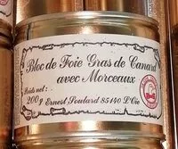 Mängden socker i Bloc de foie gras de canard avec morceaux
