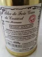 Mängden socker i Bloc foie gras de canard